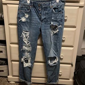 Ripped boyfriend jeans